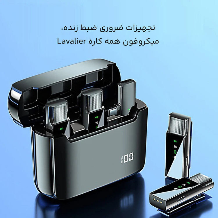 میکروفن بی سیم گرین لاین مدل 2in1 Digital Display Lightning