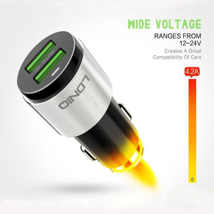 شارژر فندکی الدینیو مدل C403 به همراه کابل تبدیل microUSB