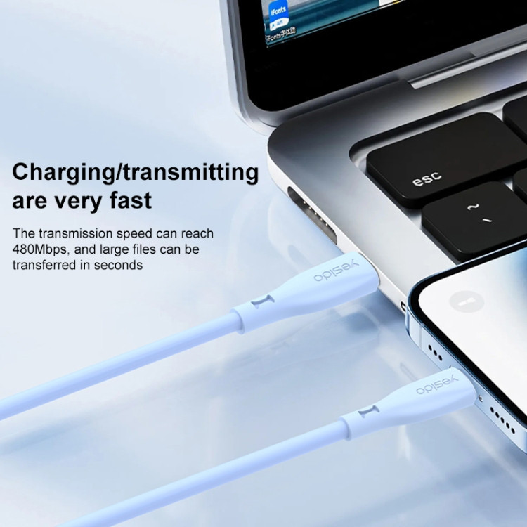 کابل تبدیل usb-C به لایتنینگ یسیدو مدل CA151 طول 1 متر
