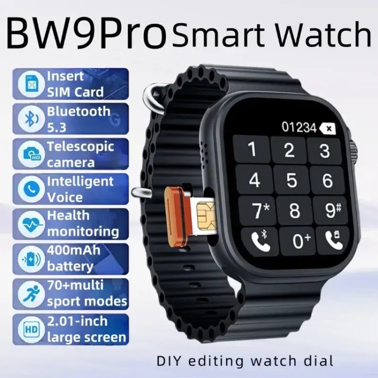 ساعت هوشمند سیم کارت خور مدل BW9 Proریجستر شده همراه کد فعالسازی و قابلیت مکالمه