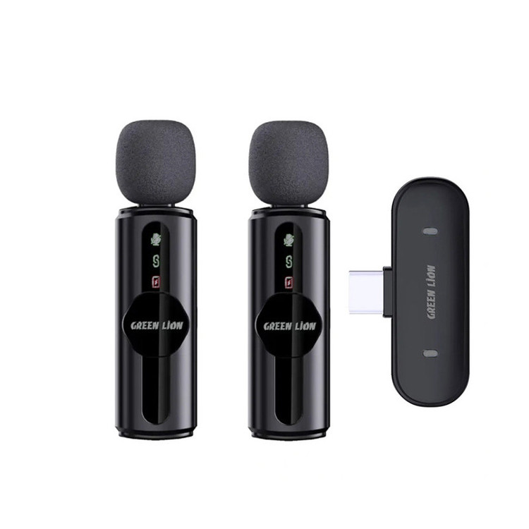 ست میکروفن بی سیم گرین لاین مدل GM-76X با درگاه اتصال USB-C/لایتنینگ/USB-A