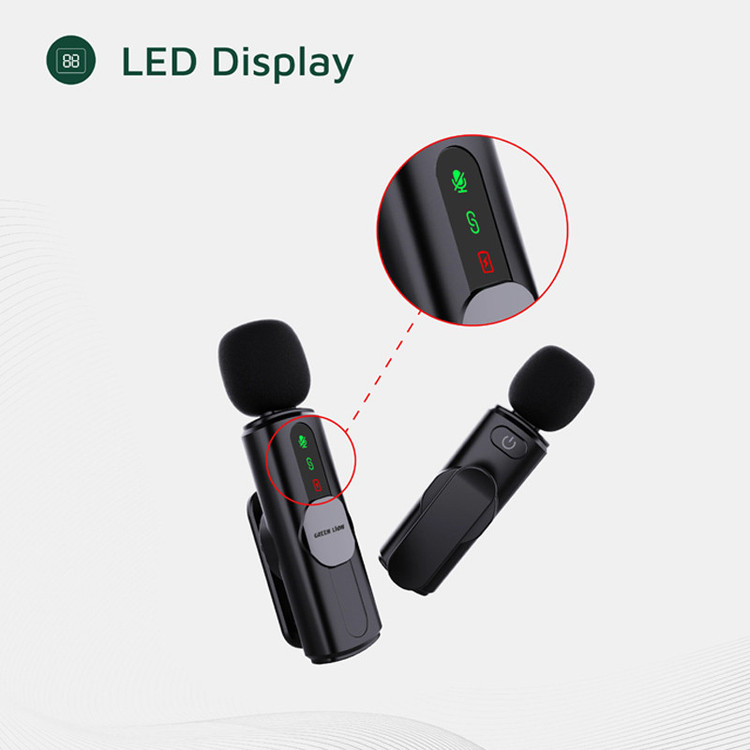 ست میکروفن بی سیم گرین لاین مدل GM-76X با درگاه اتصال USB-C/لایتنینگ/USB-A