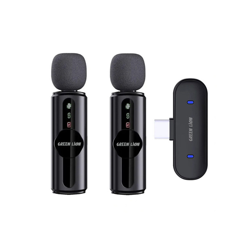ست میکروفن بی سیم گرین لاین مدل GM-76X با درگاه اتصال USB-C/لایتنینگ/USB-A