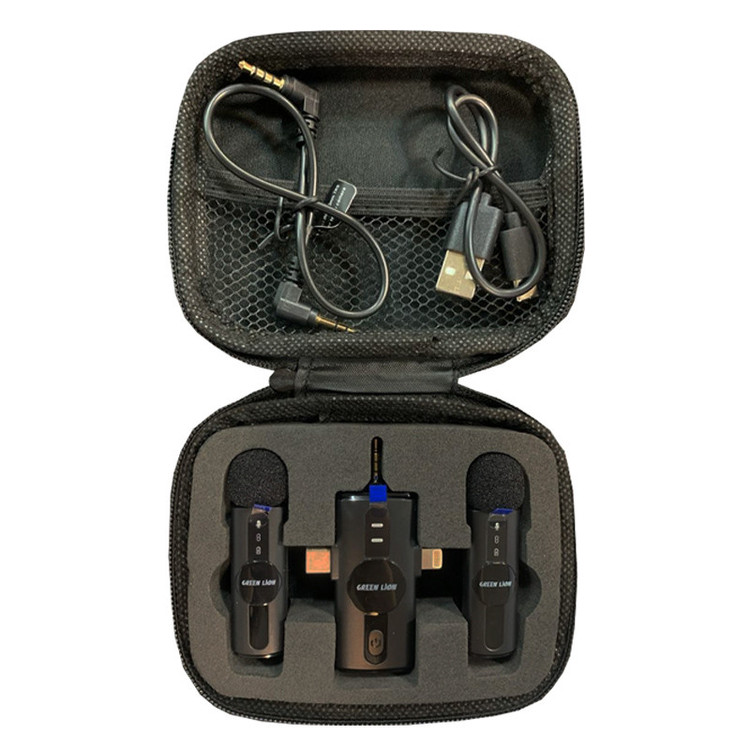 ست میکروفن بی سیم گرین لاین مدل GM-80X با درگاه اتصال لایتنینگ/AUX/USB-C