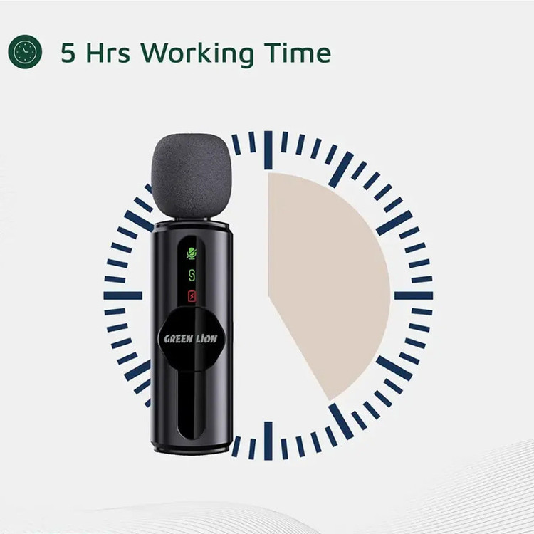 ست میکروفن بی سیم گرین لاین مدل GM-80X با درگاه اتصال لایتنینگ/AUX/USB-C