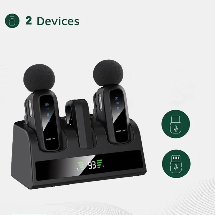 ست میکروفن بی سیم گرین لاین مدل GM-89X با درگاه اتصال USB-C