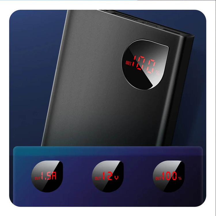 پاوربانک باسئوس مدل ADAMAN METAL DIGITAL DISPLAY ظرفیت 10000 میلی آمپر ساعت