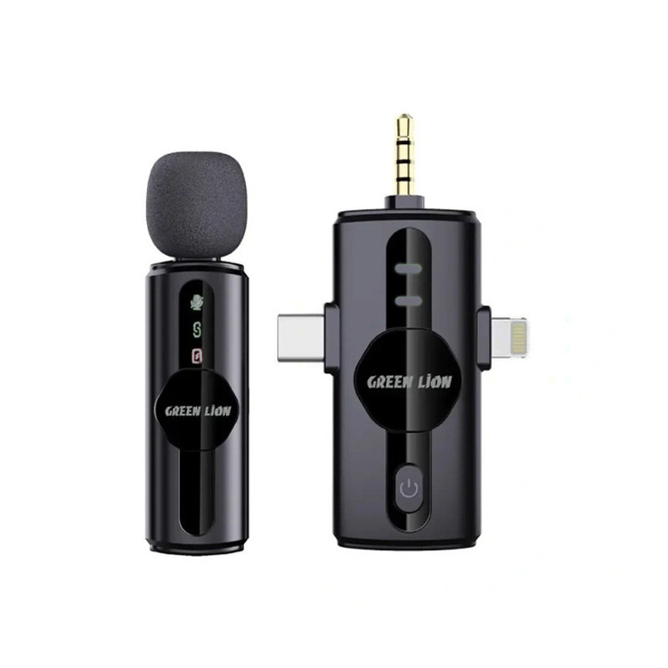 میکروفن بی سیم گرین لاین مدل GM-79X با درگاه اتصال USB-C/لایتنینگ/AUX