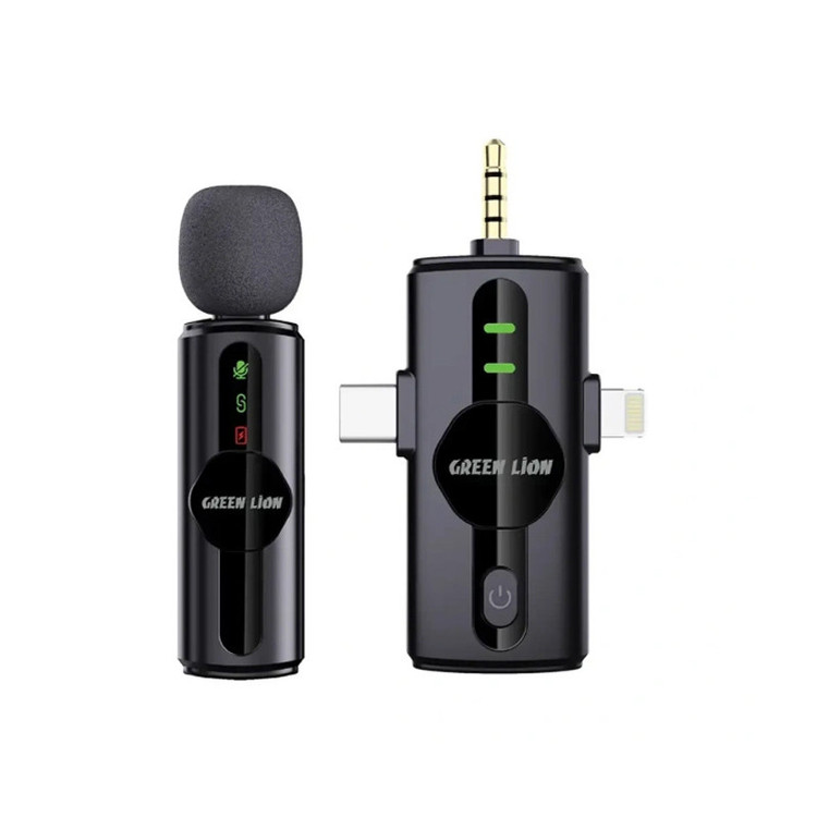 میکروفن بی سیم گرین لاین مدل GM-79X با درگاه اتصال USB-C/لایتنینگ/AUX