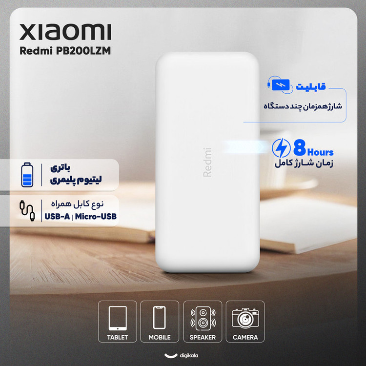 پاوربانک 20 هزار شیائومی مدل Redmi PB200LZM نسخه چین