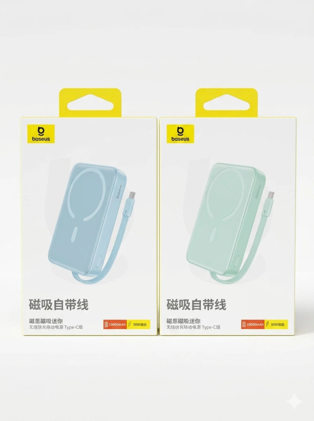 پاوربانک بیسوس مدل magnetic mini 30W ظرفیت 10000 میلی آمپر ساعت